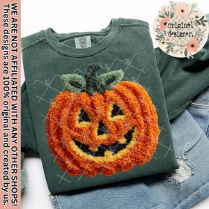 Jack O Lantern PNG Digital Download, Retro Pumpkin Latch Hook Style Halloween Design