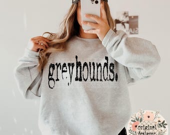Greyhounds Typography Mascot Design | Digital Download | PNG File |  Distressed Design | Sports School Teams