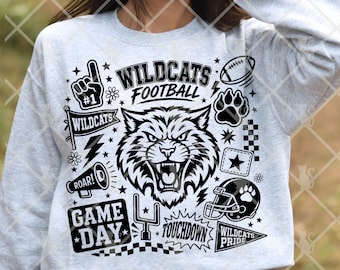 Wildcats Game Day Digital Design Download, School Sports Team Enthusiasts PNG