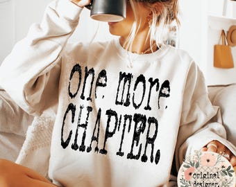 One More Chapter Typography Design | Digital Download | PNG File |  Retro Typewriter | Vintage | 70's style | Books