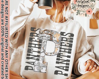 Panthers Grunge Camo Design | Digital Download | PNG File| Distressed Design | Sports School Teams | Camouflage