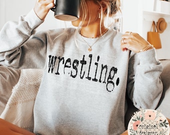 Wrestling Digital Design, Retro Typewriter Distressed School Sports PNG