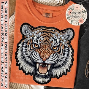 Sparkly Fierce Tiger Design | Digital Download | PNG File | Sublimation Design| DTF Design | Mascot | Schol Spirit | Team Pride