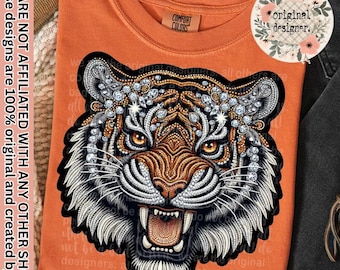 Sparkly Fierce Tiger Design | Digital Download | PNG File | Mascot | Schol Spirit | Team Pride