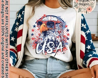 Eagle Patriotic USA Design | Digital Download | PNG File | Sublimation DTF Design | Red, White, & Blue | Leopard Print | July 4th Trendy