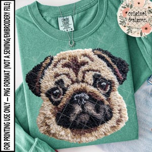 Latch Hook Yarn Crochet Pug Design | Digital Download | PNG File |  Custom Gifts Pets Animals Dog