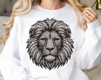 Sparkly Lion Design Digital Download, Mascot Team Spirit PNG
