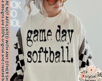Game Day Softbal typografieontwerp | Digitale download | PNG-bestand |  Retro typemachine | Vintage verweerd ontwerp |