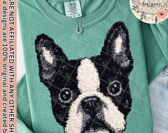 Klinknaaldgaren gehaakt Boston Terrier-ontwerp | Digitale download | PNG-bestand |  Gepersonaliseerde cadeaus Huisdieren Dieren Hond