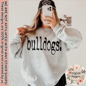 Bulldogs Typography Mascot Design, Distressed PNG Digital Download, Sports Teams