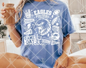 Diseño digital para imprimir con espíritu de equipo, descarga gratuita, White Eagles Football Day School Sports PNG