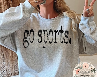 Go Sports Design | Digital Download | PNG File |  Typography| Vintage Retro Typewriter |Sports 70's style