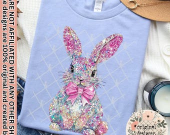Sparkly Dazzle Bunny Coquette Design | Digital Download | PNG File | Easter bunny | Spring Girly | Summer | Farm