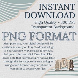A light blue and white striped background with the text "INSTANT DOWNLOAD High Quality - 300 DPI Transparent Background PNG FORMAT" and a cat-themed logo.