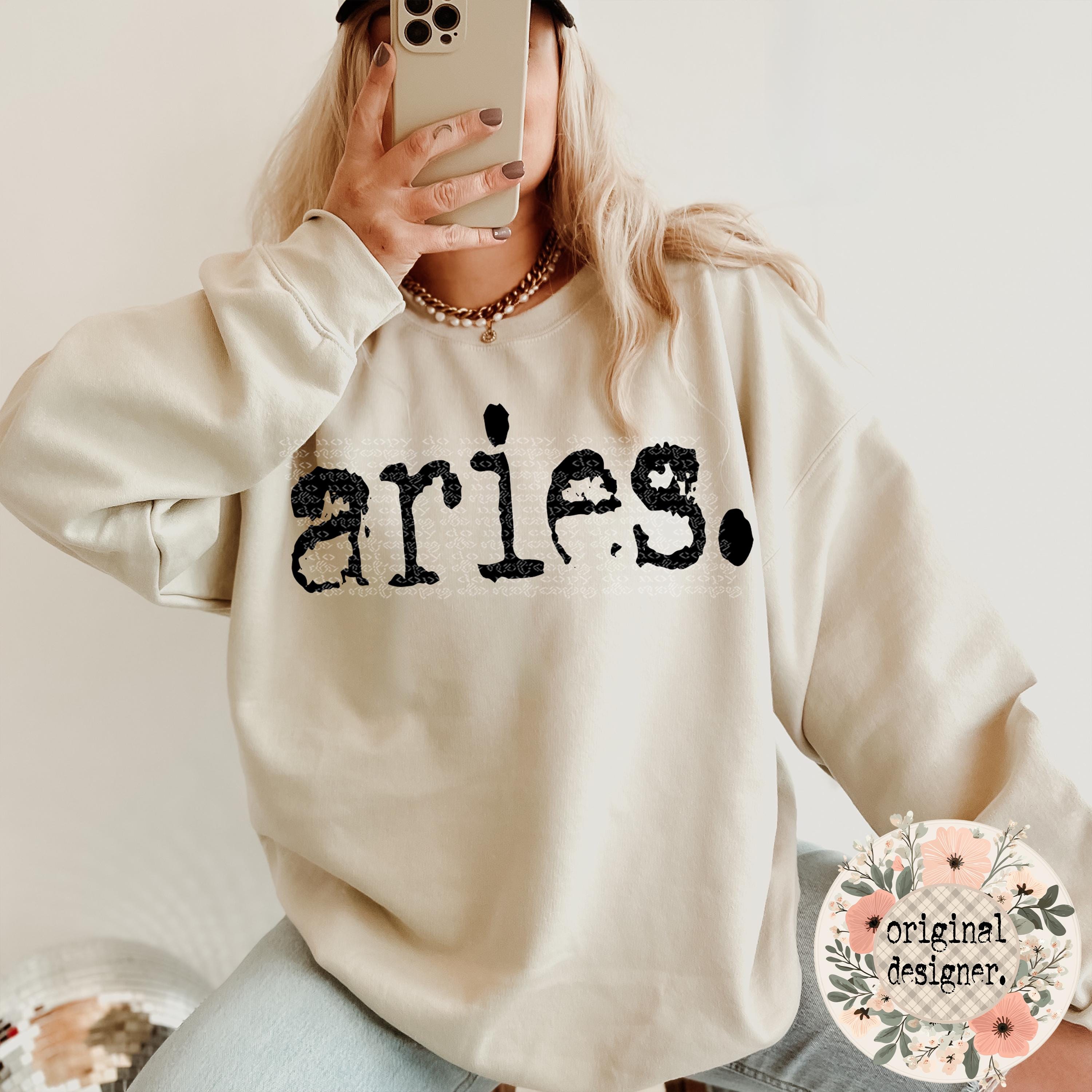 Aries Horoscope Typography Design | Digital Download | PNG File | Sublimation & DTF Design | Typography PNG | Vintage | Retro Typewriter