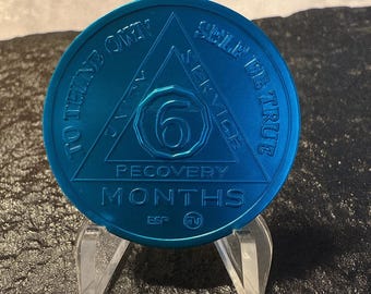 6 Month AA Medallion, Aluminium Alcoholics Anonymous Recovery Gift