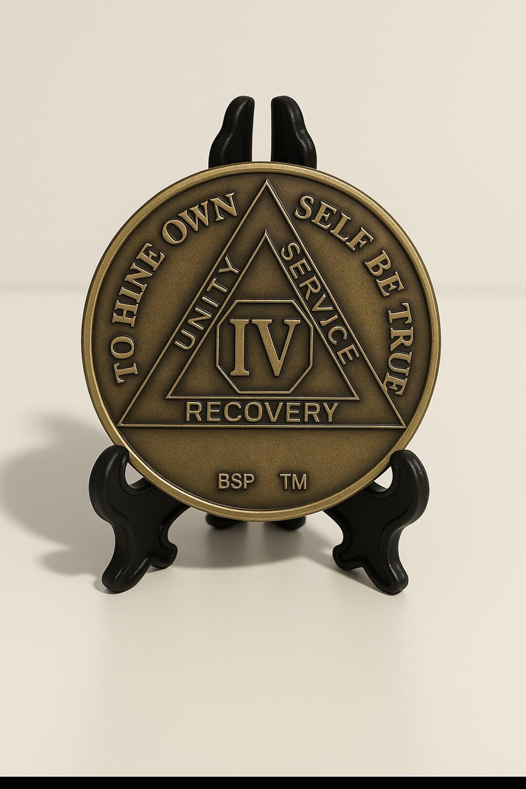 4 Year AA Medallion Alcoholics Anonymous Sobriety Chip Bronze Coin Four ...