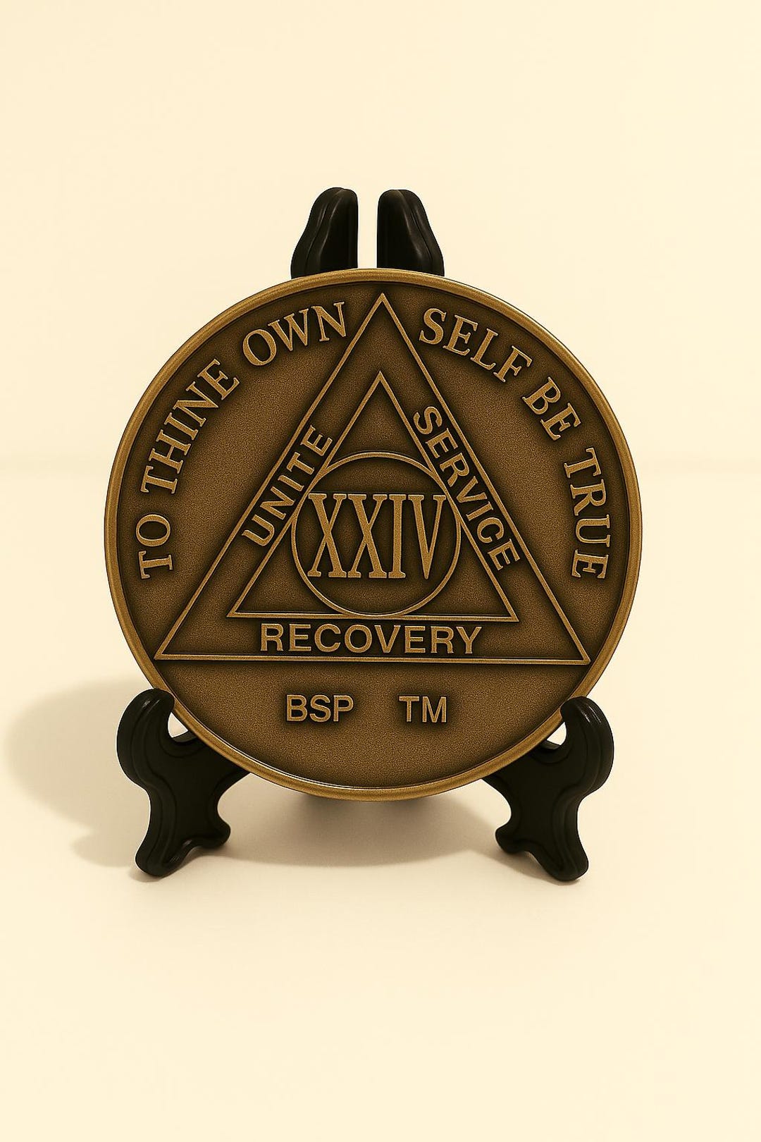 24 Year Alcoholics Anonymous AA Bronze Medallion Coin Token Chip ...