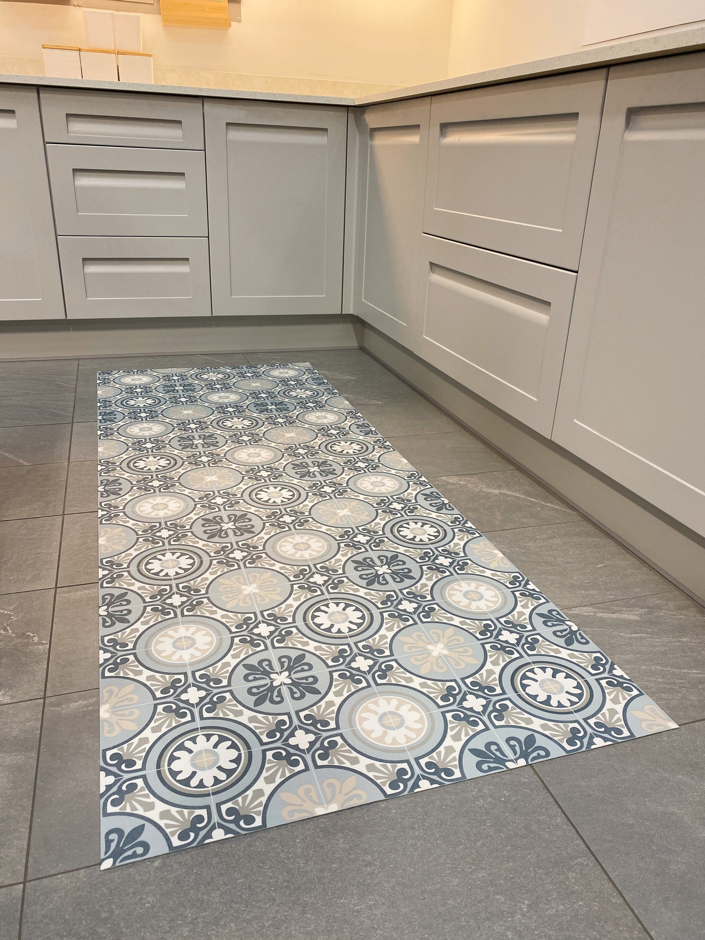 Alfombra de vinilo para cocina Ortigia, alfombrilla limpiable, alfombra de  vinilo marroquí, patrón con efecto azulejo para suelos de cocina, pasillo y  baño -  México