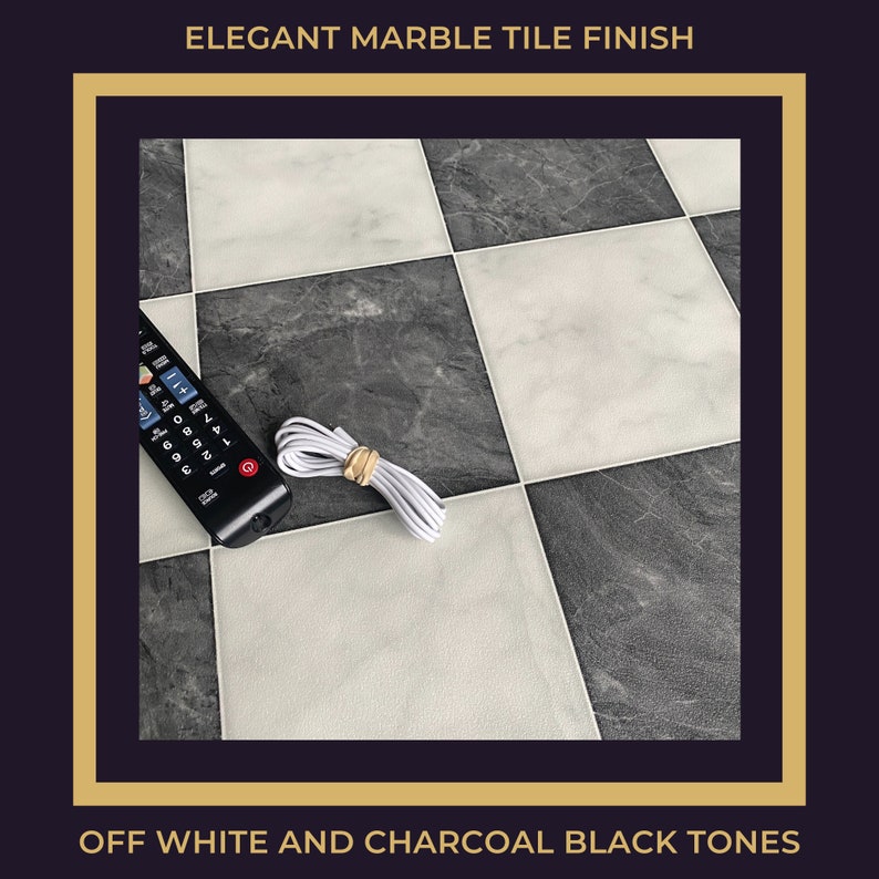 marble tile kitchen rug in black and white checkerboard pattern