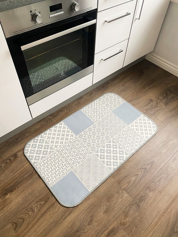 Moroccan Style Kitchen Mat, PVC Floor Mat, Small Vinyl Mat