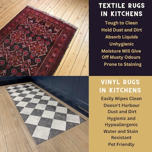 why a vinyl rug is better suited to a kitchen floor than a textile rug