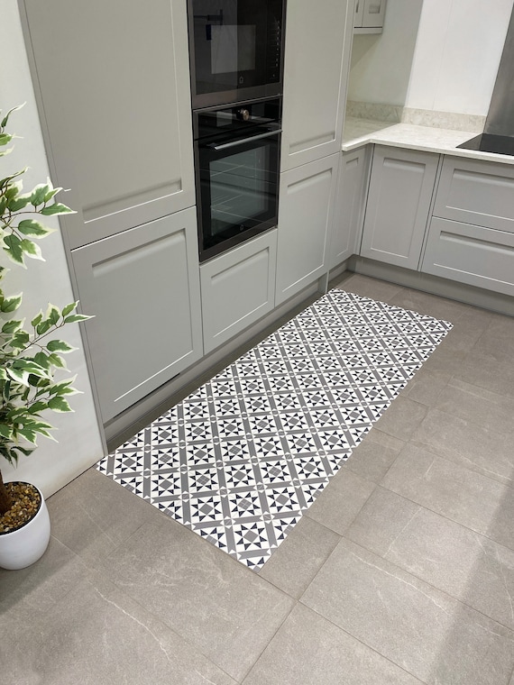 Pvc lavabile tappetino da cucina grigio vinile antiscivolo tappeto