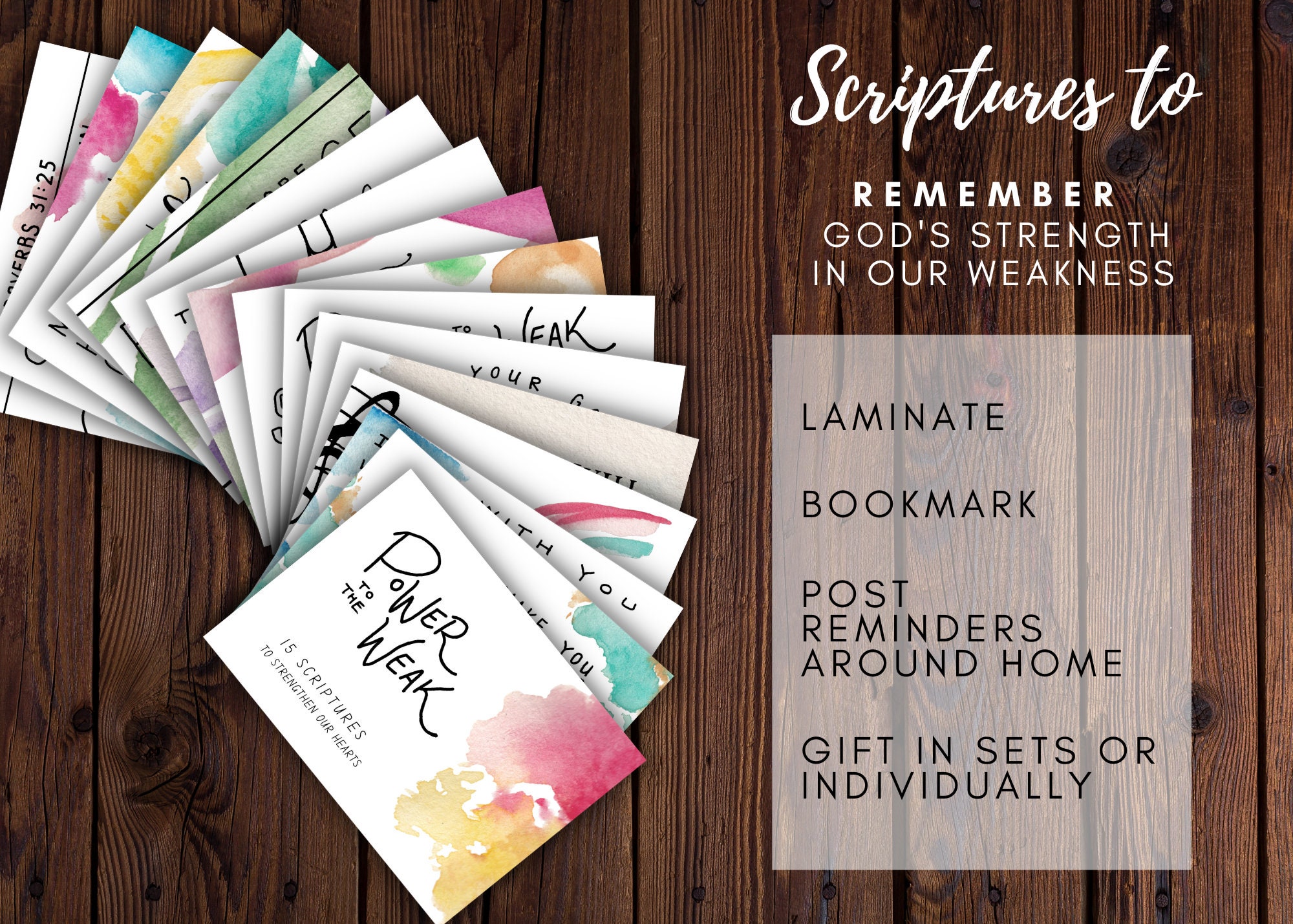 Strength In Weakness 15 Strength in Weakness Verses | Digital Download Printable Notecards ...