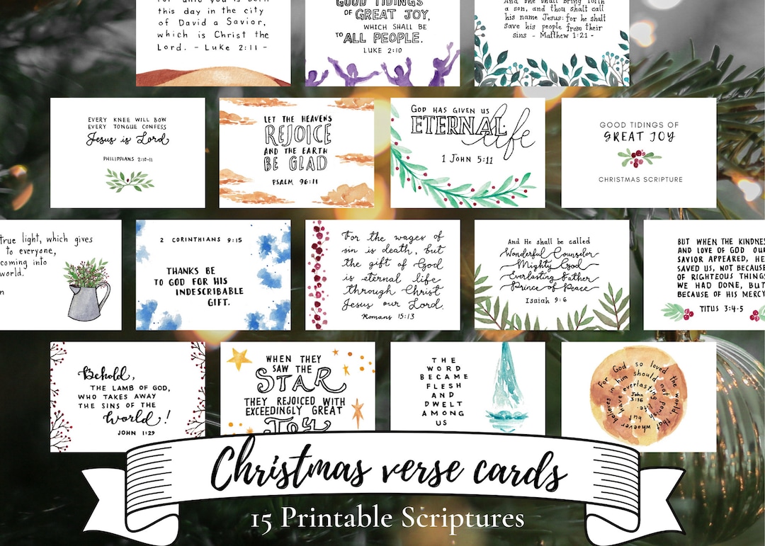 15 Christmas Bible Verses | Digital Download Printable Notecards ...