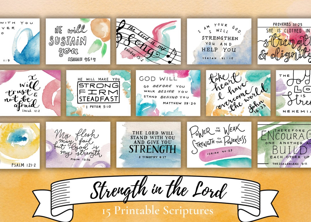 Strength In Weakness 15 Strength in Weakness Verses | Digital Download Printable Notecards ...
