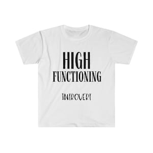 Introvertido de alto funcionamiento Funny Tee Unisex Fun Gift Statement Tee