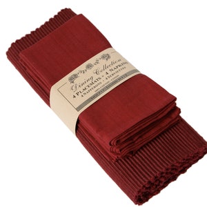 8 Piece Placemat and Napkin Gift Set in Solid Colors Buy 2 or more, Get 20 percent off Burgundy