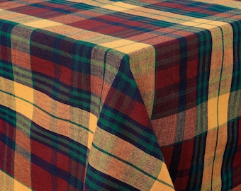 Premium Quality Table Cloth in Sunset All Season Plaid Pattern (Buy 2 or more, Get 20 percent off)