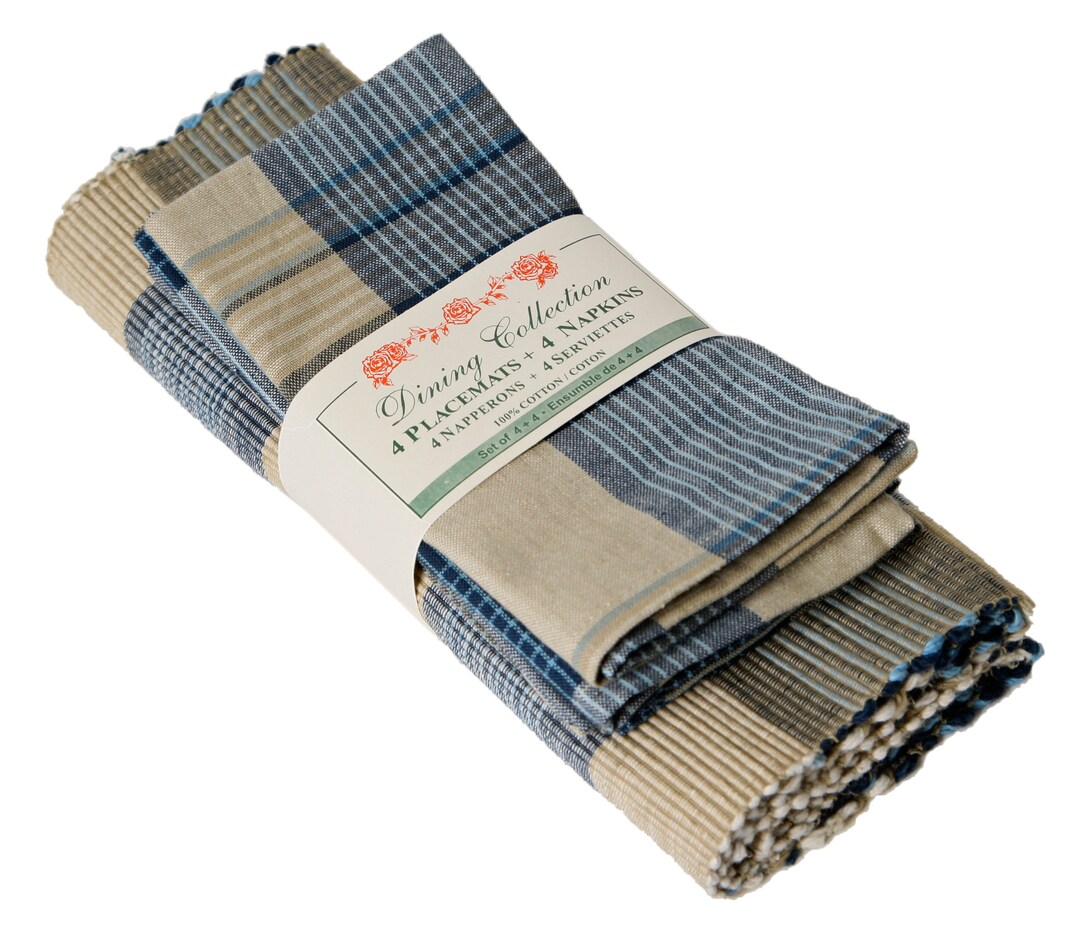 8 Piece Placemat and Napkin Gift Set Sand Blue buy 2 or Etsy