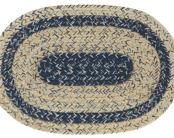 Set of 4 Premium Quality Braided Cotton Placemats - 13"x19" & 10"x15" Oval (Buy 2 or more, Get 20 percent off)