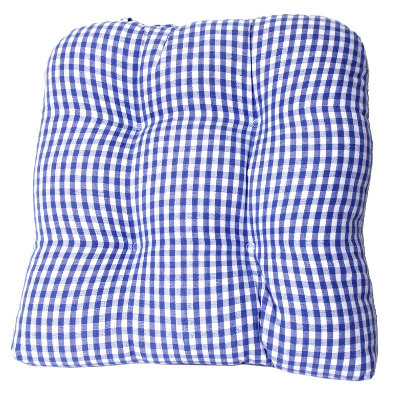 Set of 2 Premium Quality Chair Pads Tufted with a Mini Check Design & More .... image 5
