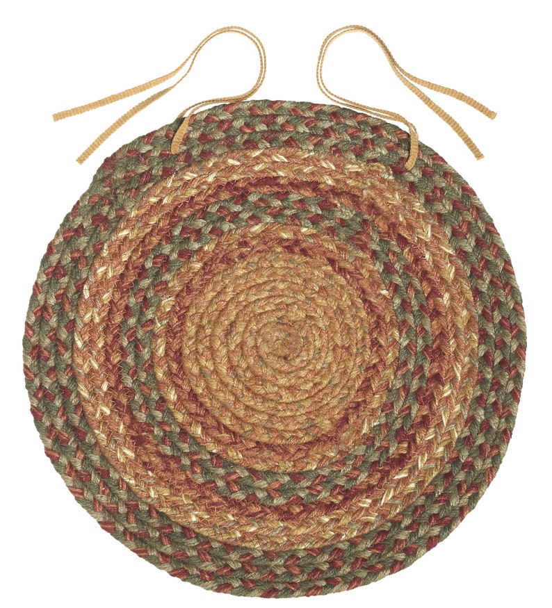 Set of 4 Premium Quality Braided Chair Pads 15 Round Etsy