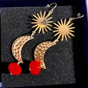 Sun & Moon Dangle Earrings