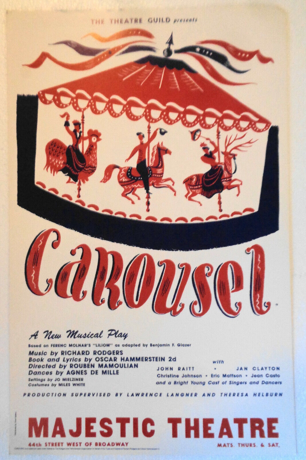 Carousel Window Card Broadway Poster Majestic Theatre. - Etsy Israel