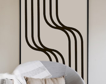 Minimalistischer Kunstdruck: Skandinavisches Design in Schwarz & Beige (Digitaler Download)