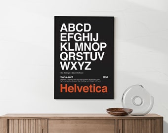 Helvetica Typography Poster, Graphic Design Print, Printable Art, Digital Download, Modern Gallery Wall, Minimalist Print, Black and White