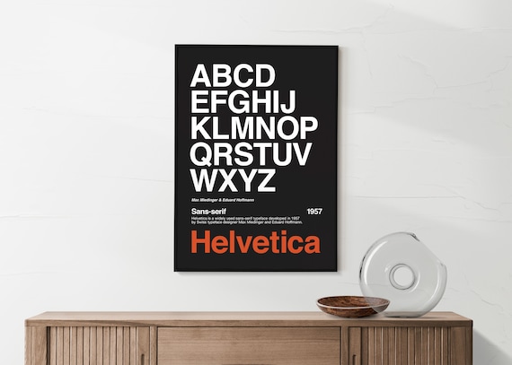 Helvetica Typography Poster, Graphic Design Print, Printable
