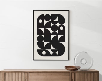 Bauhaus Exhibition Poster 2, Bauhaus Art Print, Abstract Graphic, Museum Wall, Retro, Gallery Poster, Minimalist Wall Art, Vintage Print