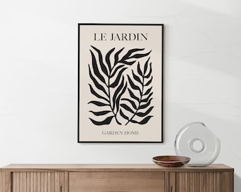 Stampa botanica minimalista: poster vintage con foglie francesi (download digitale)