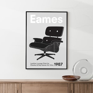 Eames Vitra Chair Print: Mid-Century Modern Black & White Art (Digital Download)
