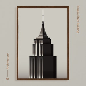 Empire State Building Print: Minimalist Skyscraper Art (Digital Download)