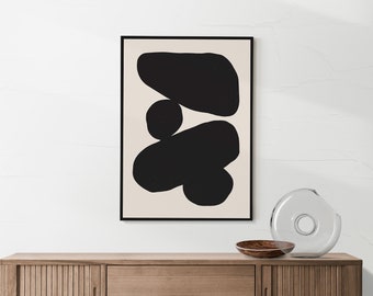 Minimalist Abstract Shapes Art Print: Scandinavian Geometric Decor (Digital Download)