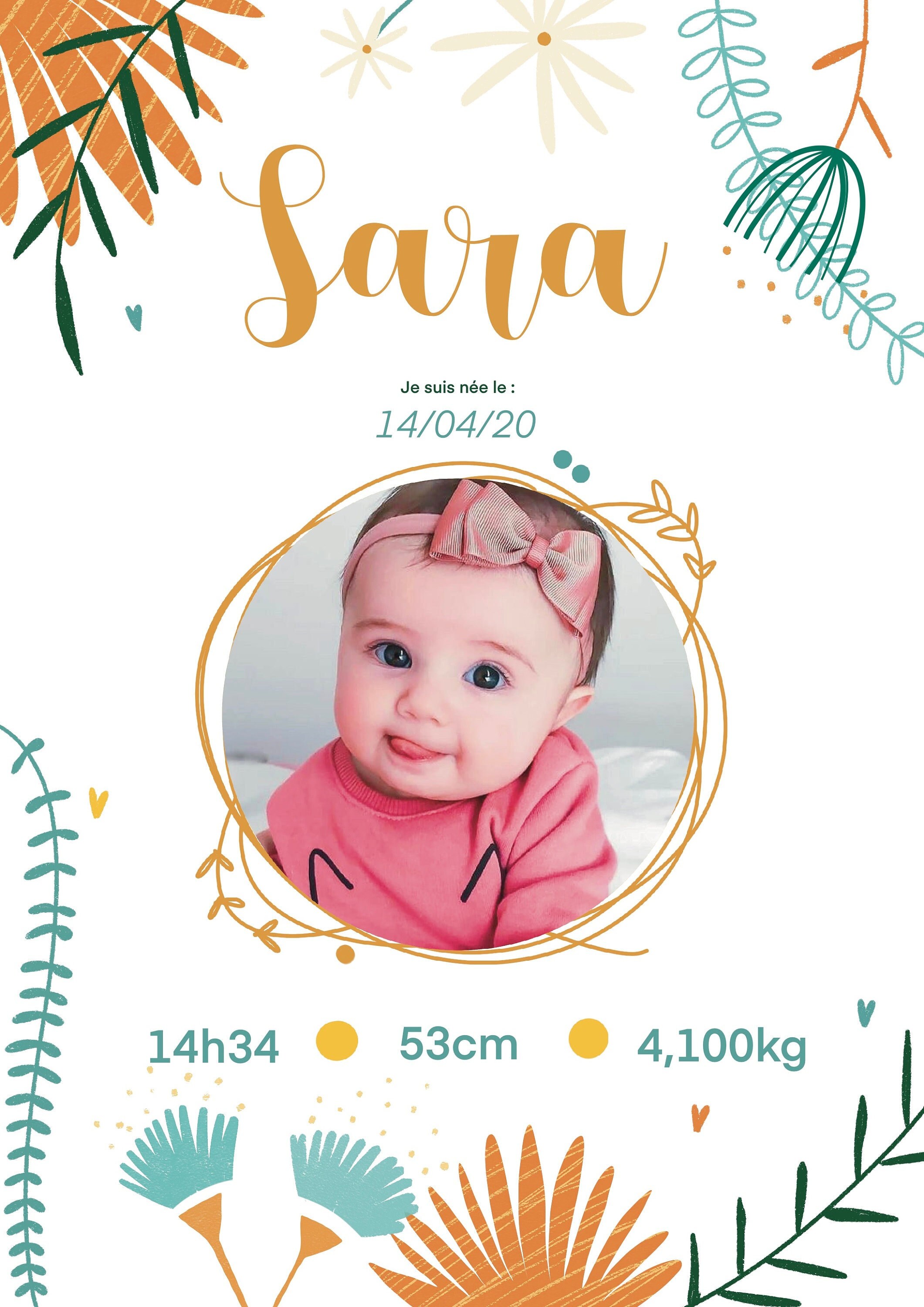 Affiche de Naissance Personnalisée