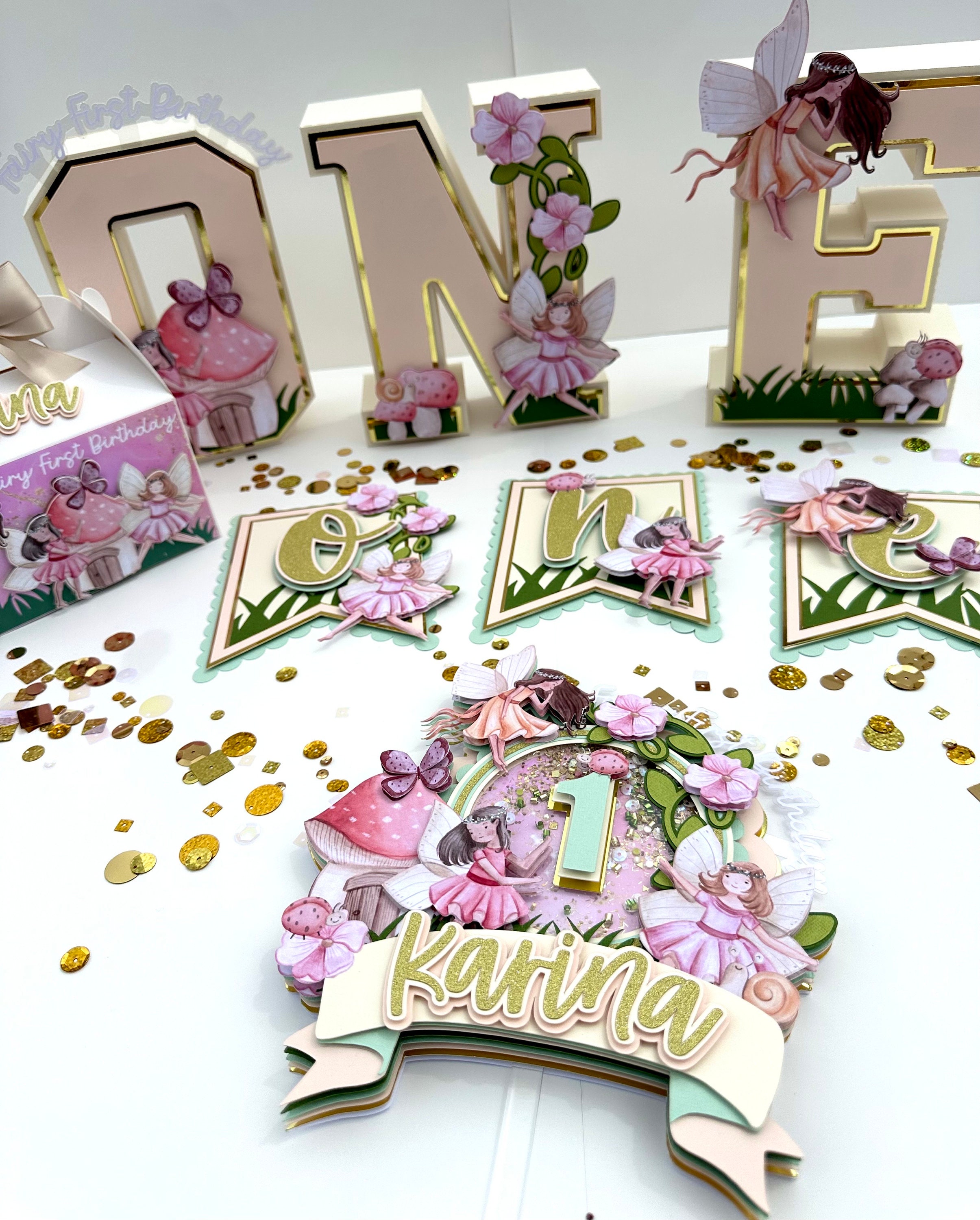 16 Piece Fairy 1st Birthday Party Favors - Garden Theme Goodie Bags With Handles For Girls