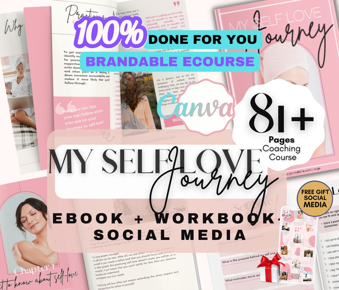 Lead Magnet ebook Done For You Self Love Journey Pink Coach Workbook ...